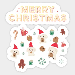 Christmas Maltipoo Sticker